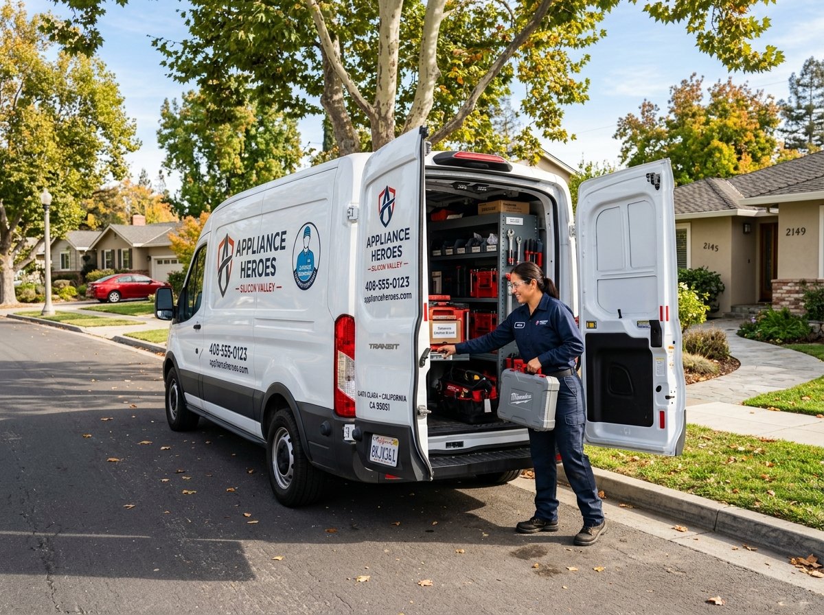 Santa Clara Appliance Repair mobile service van stocked with OEM factory replacement parts